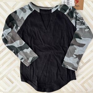 APPAMAN Black and Camouflage Long Sleeve Tee, 3T - NEW